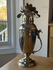 Restoration Hardware Rooster Cocktail Shaker 13" Polished Silver Stainless Steel