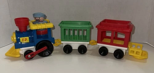 1991 Fisher Price Vintage Toy Circus Train With Chunky Conductor