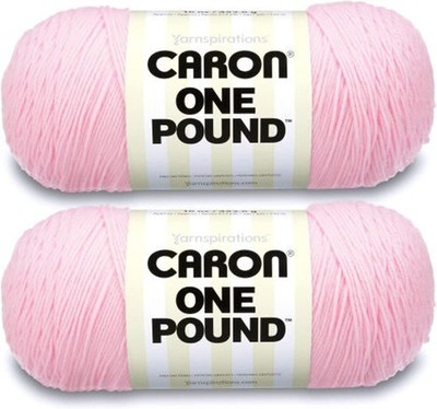 Caron One Pound Soft Pink Yarn 2 Pack of 454g/16oz Acrylic 4 Medium Washable