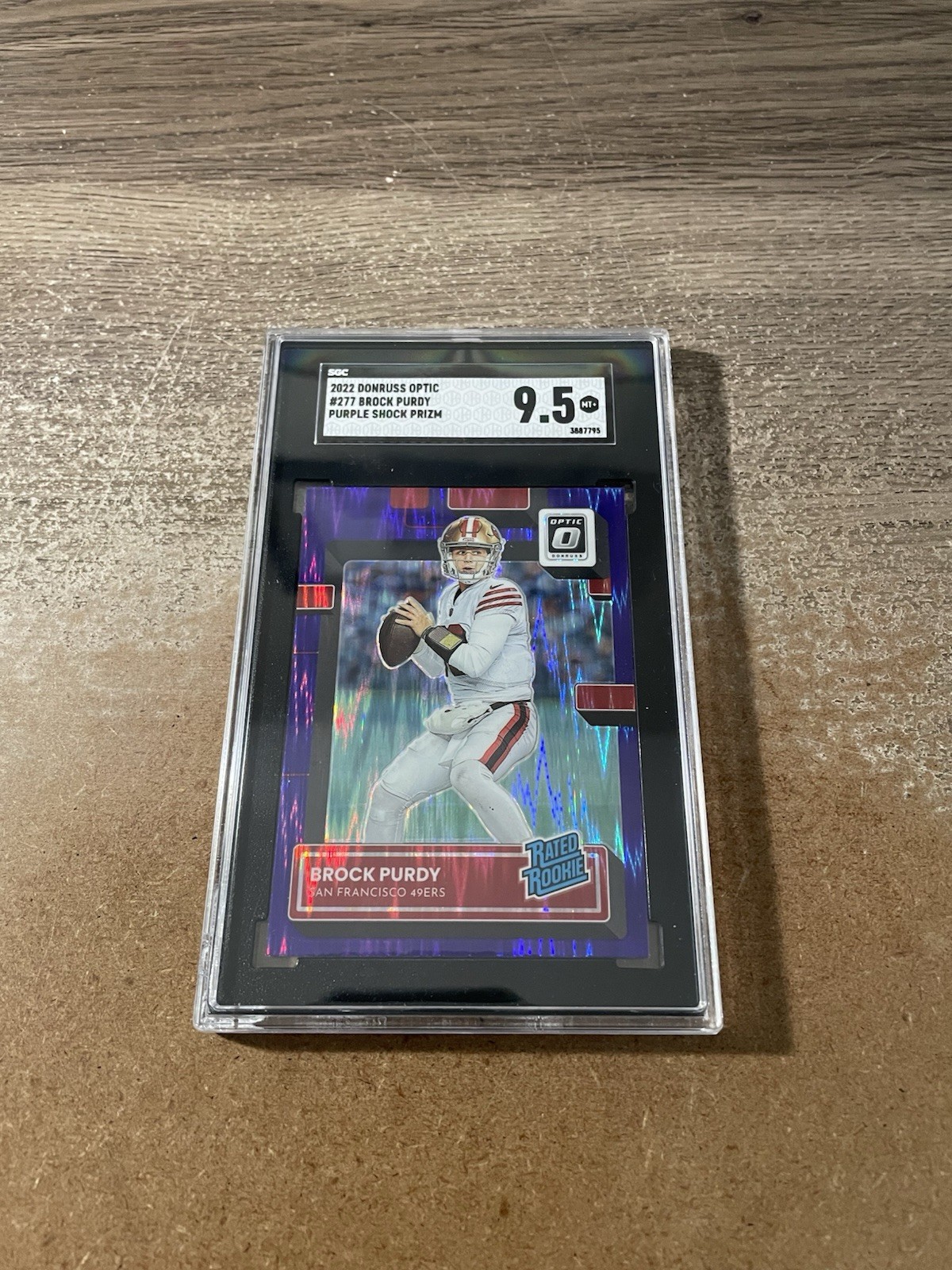 2022 PANINI DONRUSS OPTIC PURPLE SHOCK #277 BROCK PURDY SGC 9.5