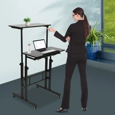27-45" Standing Desk Home Office Adjustable Height Mobile Laptop Computer Table