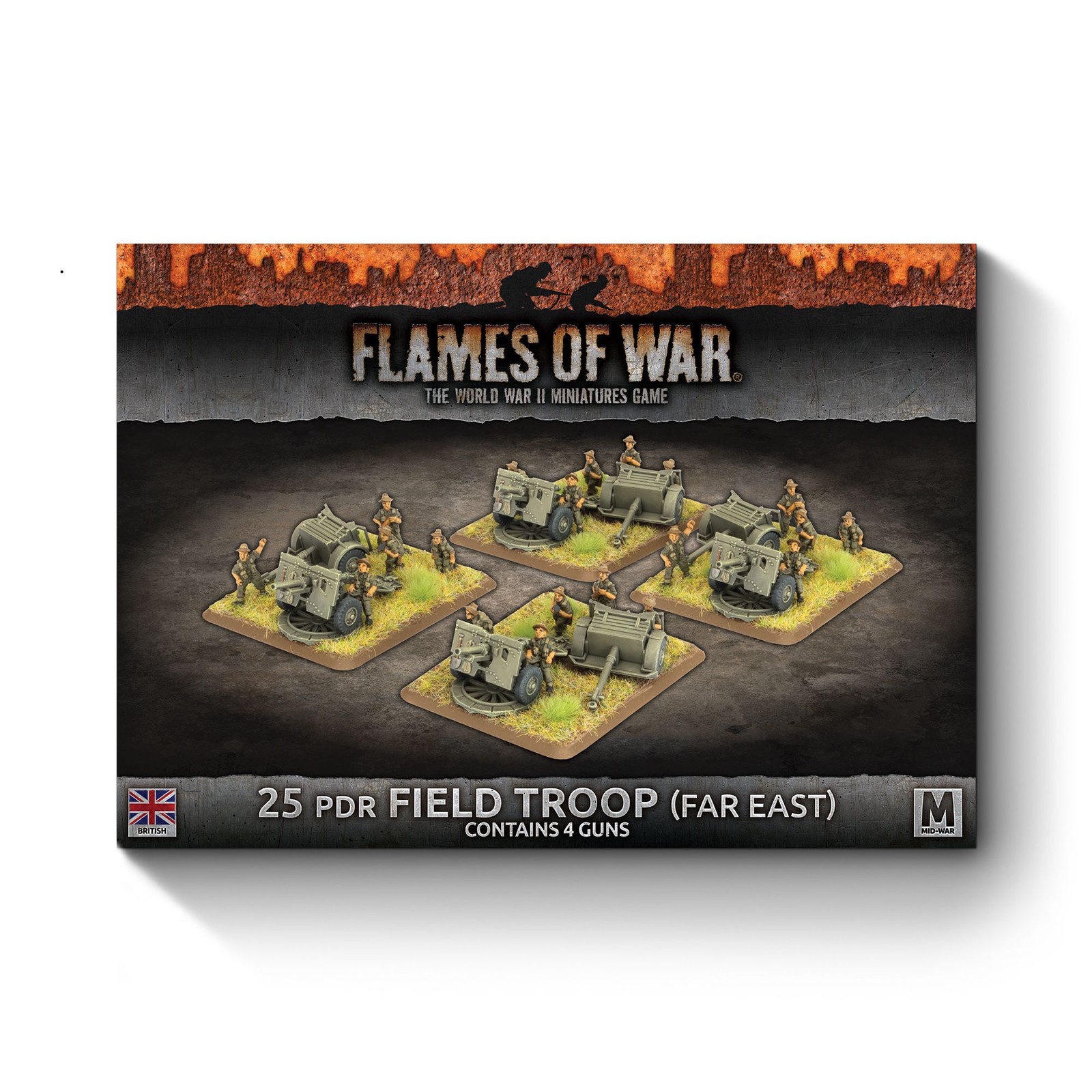 Flames of War: Mid War: British 25 pdr Field Troop - Pacific (BBX81)