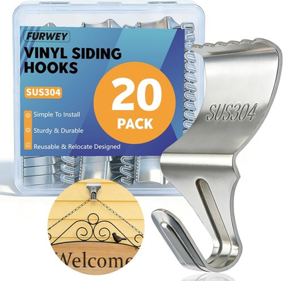 #ad #ad 20 Pack Vinyl Siding Hooks No Hole Vinyl Siding Clips Heavy Duty Stainless $7.49