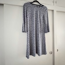 Tommy Hilfiger Women's Navy 3/4 Sleeve Fit + Flare Dress