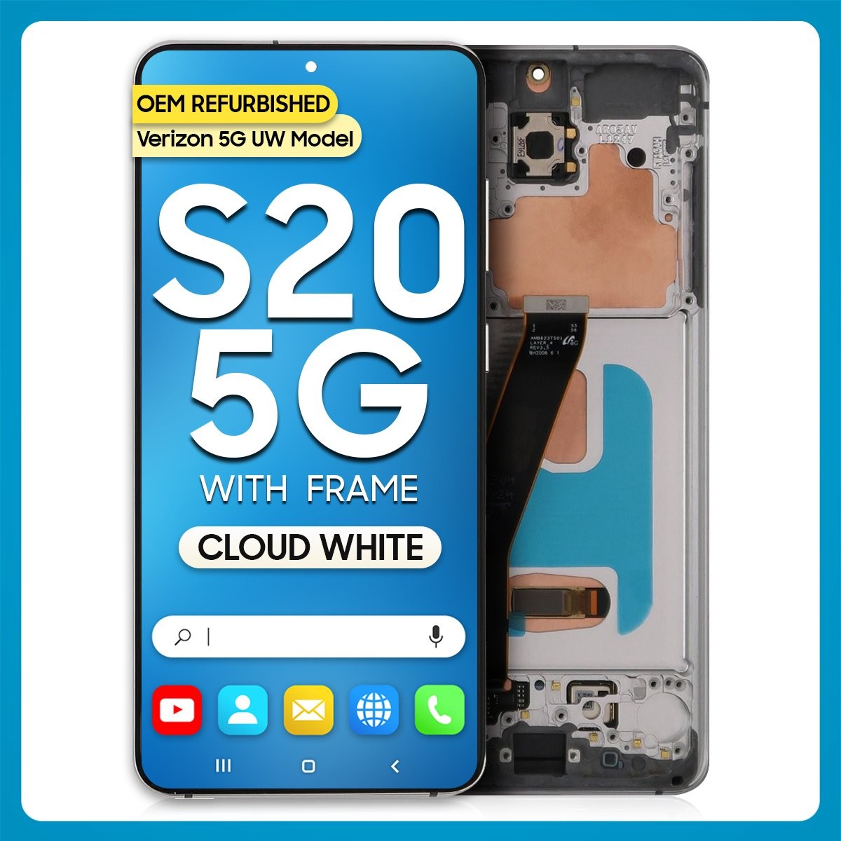 Display Samsung S20 5G LCD Digital Touch Screen Assembly with