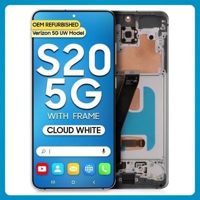 For Samsung S20 5G LCD Touch Screen Digitizer Frame Assembly White