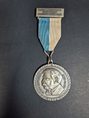 1972 German Walking Hiking Medal Albert Schweitzer Breitebbach/Pfalz