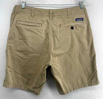 PATAGONIA Shorts Mens 34 Four Canyon Twill 10'' Khaki Organic Cotton Khaki