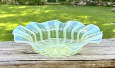 Vaseline Uranium Opalescent Art Glass 8 1/2 Bowl Whitefriars Powell English