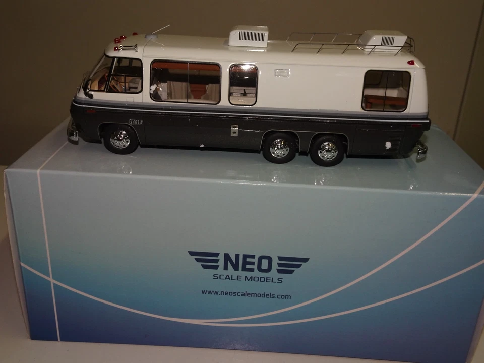 1:43 NEO GMC MOTORHOME -CAMPING CAR Blanc/Gris no ( dinky toys /norev/solido ) - Photo 4/4