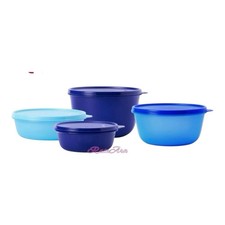Tupperware Clarissa Hitparade Frische Behälter Schüssel 600ml, 1L, 1,5L, 2L blau