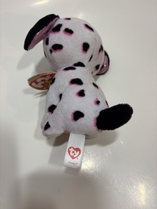 Ty Beanie Boos Georgia Dalmatian Spotted Dog Plush w/ Glitter Eyes Heart Tag