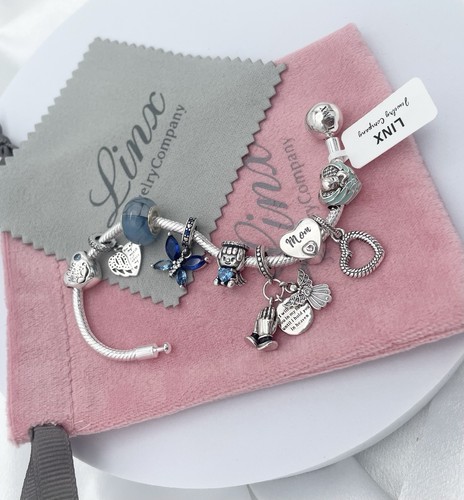 Linx Silver Snake Chain Bracelet with Son In Heaven Themed Charms - Picture 4 of 7