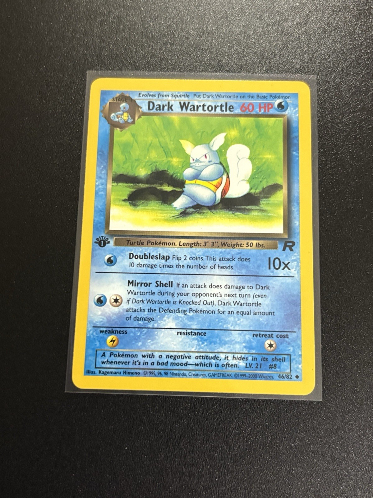 Dark Wartortle 1st Edition Vintage Team Rocket Pokemon Card #46 1 Of 3 WOTC NM