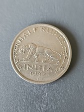 India Half Rupee Coin 1947 King George VI
