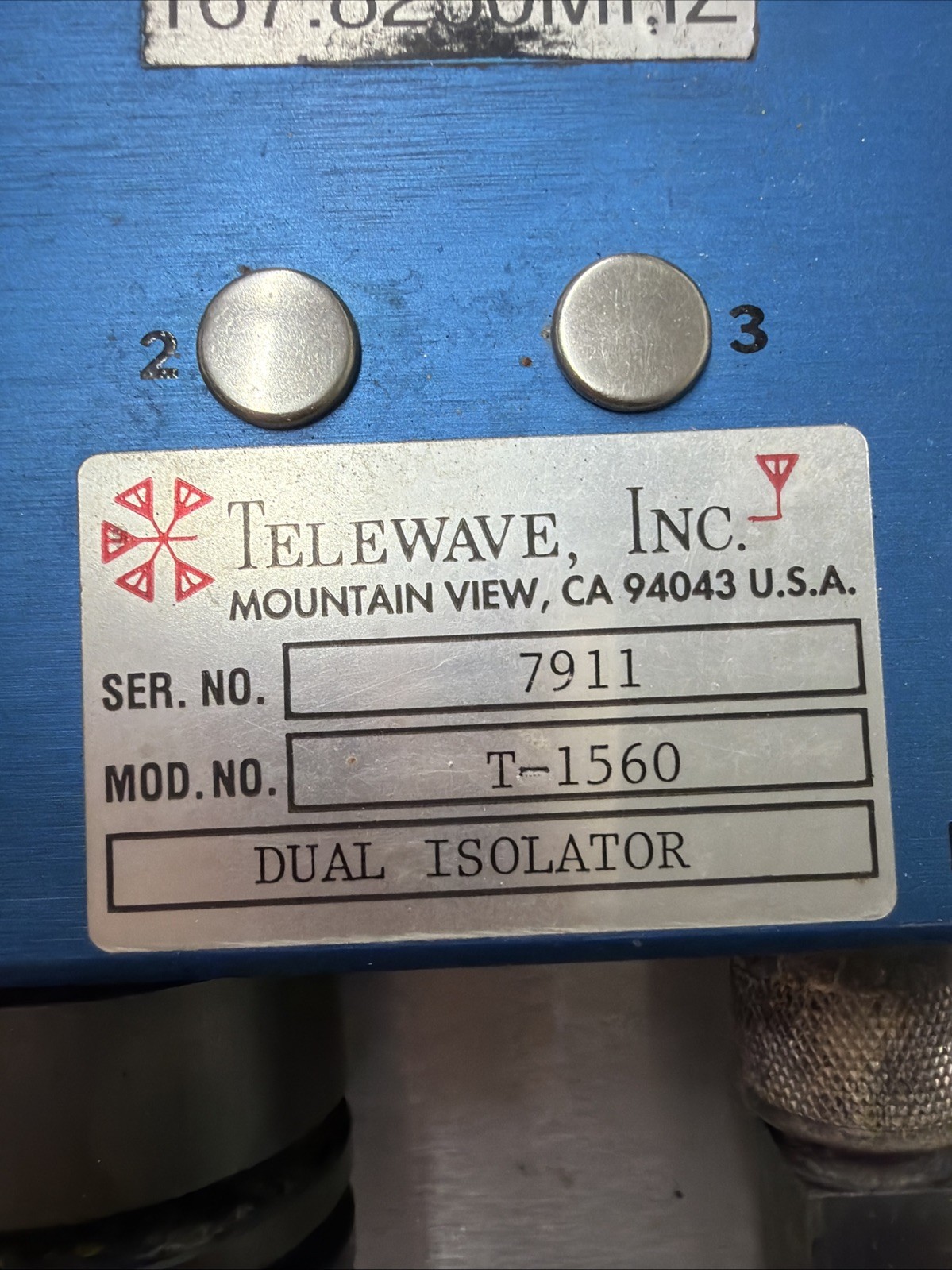 TELEWAVE Inter-mod Suppression Panel MODEL T1560/TS150PB1  VHF 400 WATT TESTED W