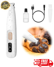 18mm Pet Paw Trimmer LED Display Waterproof Rechargeable Grooming Clipper Kit