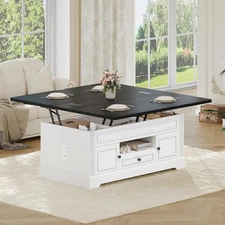Farmhouse Lift Top Coffee Table with Storage &Hidden Compartment for Living Room