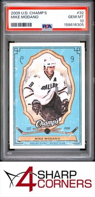 2009 UPPER DECK CHAMP'S #32 MIKE MODANO STARS HOF POP 2 PSA 10