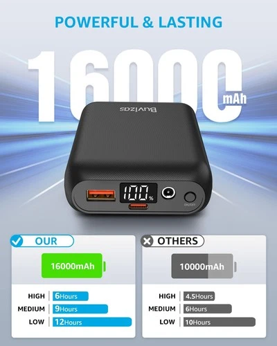 16000mAh Rechargeable Battery Pack for Heated Vest, LED Display, Portable Power image 3