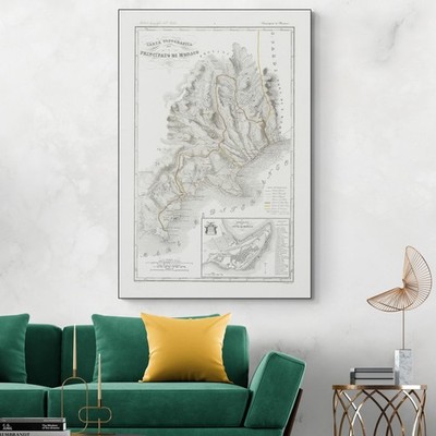 1845 Map of Monaco   Early 19th Century Streets, Harbor, Fortifications & Layout