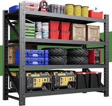 70" H 3000LBS Capacity Heavy Duty 4-Tier Adjustable Shelves Metal Garage Shelvin