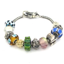 TROLLBEADS Silver Multi 18K Yellow Gold Glass 2 /5 Women's Bracelet