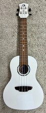 Luna Model UKE HAU C Concert Size All White Ukulele with Gig Bag
