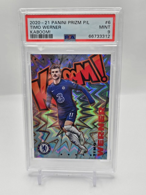 2020-21 Panini Prizm Premier League Timo Werner Chelsea KABOOM! #6 PSA 9 SSP