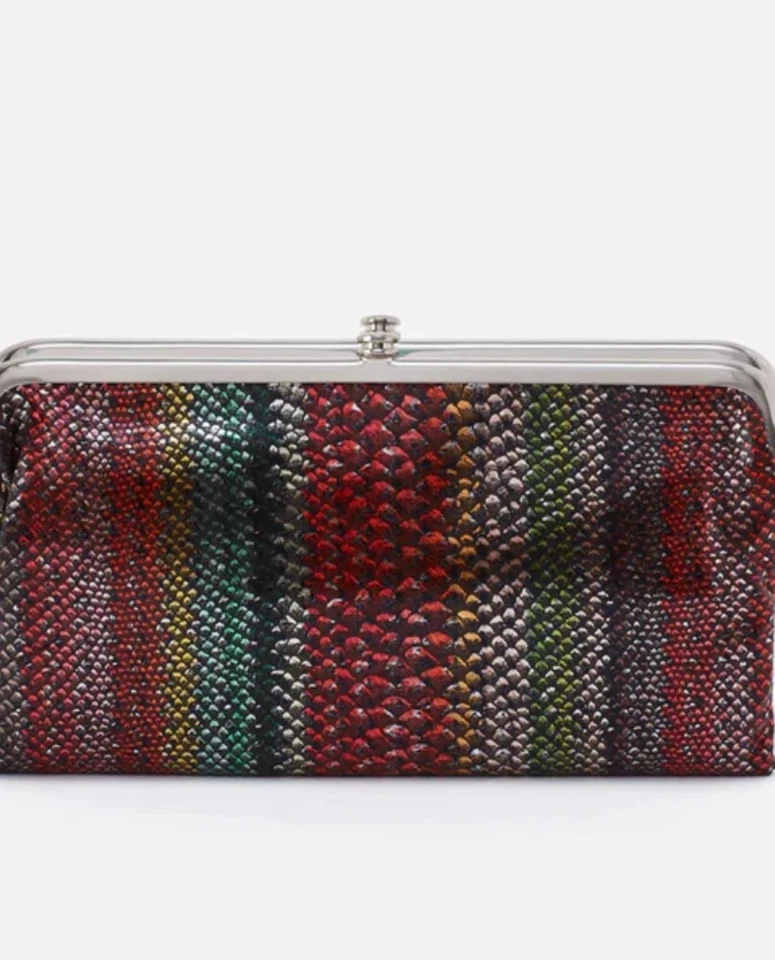 HOBO INTERNATIONAL Holiday Rayas LAUREN Cuero Cartera Bolso sin asas Nuevo con etiquetas $168 Nuevo Foto 3 de 4