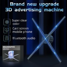 3D Hologram Fan Projector WiFi LED Advertising Display Player Remote Wall Mount
