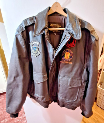 Type A-2 Flyers Leather Bomber Jacket US Air Force Brown Mens 3XL AFSOC USA