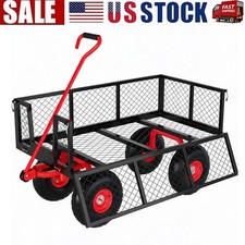 Garden Cart 900 Lbs Heavy Duty Garden Utility Wagon Cart Wheelbarrow Yard Cart