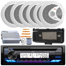 JVC KD-T92MBS CD Receiver W/Cover, 6x 6.5" 150W Speakers, Amp, Antenna, Wire