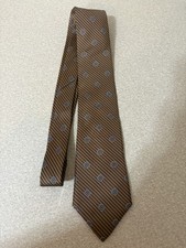 Kuppenheimer Silk Tie Geometric Print, Designer Coll. Brown 100 Silk.