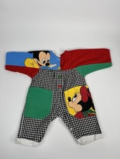 Vintage 1984 Disney Babies Color Block Mickey Minnie Mouse Romper Sz 0-6m