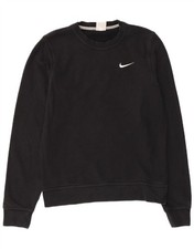 Nike Womens Sweatshirt Jumper UK 10 Small Black Cotton LP09
