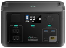 Arkpax Portable Power Station 300W, 600W Peak Solar Generator 192Wh Black