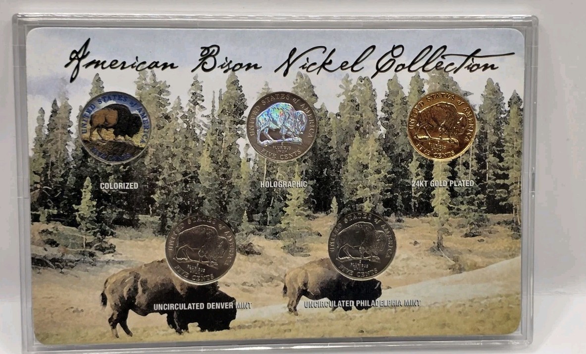 2005 American Bison Nickel Colorized Collection.UNC with Hard Case