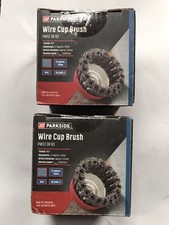 2x Parkside Wire Cup Brush for angle grinders removing rust varnish or paint