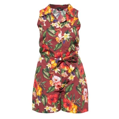 Queen Kerosin Rockabilly Vintage Playsuit Overall Jumpsuit Dancers Mambo Rot - Bild 1 von 4