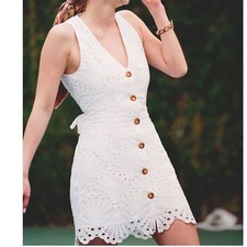 Andie The Navarino Dress Button Front Eyelet white size XS NWT