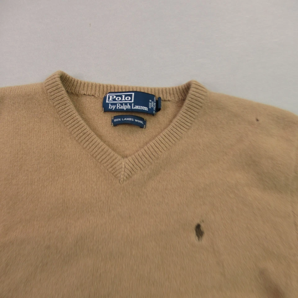 Polo Ralph Lauren Sweater Girls Small Long Sleeve Wool Pullover V Neck - Image 2 of 4