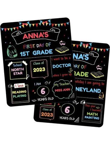 First and Last Day of School Colorful Dry Erase Board 12" x 8.5" NEW - 第 1/7 張圖片