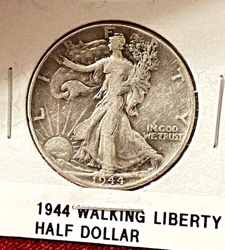 1944 P Walking Liberty Half Dollar 90% Silver 50c Very Good VG (007)
