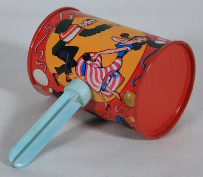 RARE! VINTAGE METAL TOY MFG NEW YEARS SHAKER
