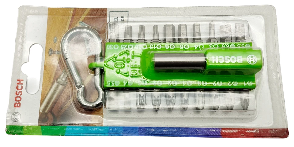 Bosch 21-tlg Schrauberbit-Set Sortiment Snap-hook hellgrün mit Karabiner - Bild 3 von 3