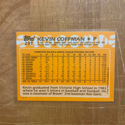 1988 TOPPS TRADED KEVIN COFFMAN ATLANTA BRAVES #29T | eBay