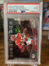 PSA 9 2020 Panini Prizm Patrick Mahomes Fireworks No Huddle Silver Prizm #5