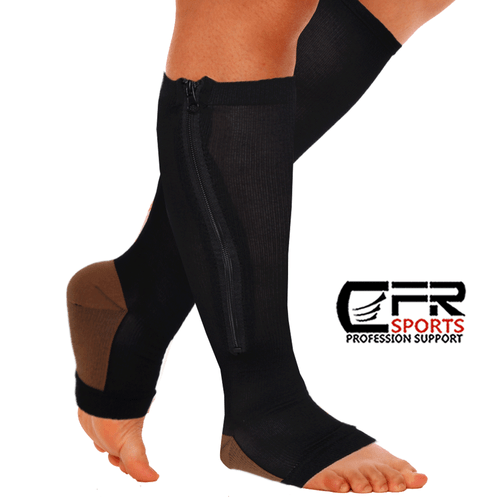 Copper Zipper Compression Socks Support Graduated Stockings Men Womens 20-30mmHg - Picture 19 of 22